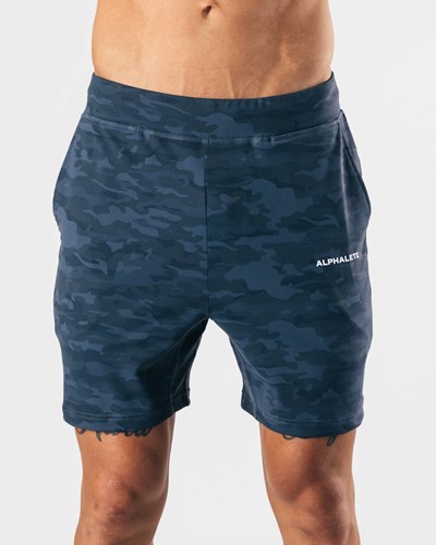 Alphalete 4-Way Stretch 6" Krótkie Ciemny Granatowe Camo | 65394-JIME